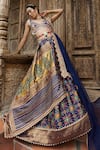 Buy_Aditi Gupta_Blue Lehenga Silk And Embroidery Leaf Neck Set _at_Aza_Fashions