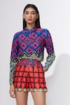 Buy_Saaksha & Kinni_Multi Color Satin Printed Shirt And Shorts Set _Online_at_Aza_Fashions