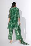 Shop_Saaksha & Kinni_Green Cotton Silk Floral Print Kurta Set_at_Aza_Fashions