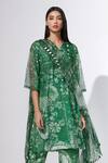Saaksha & Kinni_Green Cotton Silk Floral Print Kurta Set_Online_at_Aza_Fashions