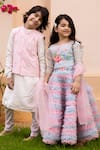 Shop_Panchhi by Kanupriya Tibrewala_Pink Silk Satin Blend Embellished Bundi _at_Aza_Fashions