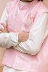 Panchhi by Kanupriya Tibrewala_Pink Silk Satin Blend Embellished Bundi _Online_at_Aza_Fashions