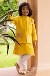 Buy Panchhi By Kanupriya Tibrewala Yellow Silk, Cotton Embroidery, Beads Bundi And Kurta Set at Aza Fashions Buy_Panchhi By Kanupriya Tibrewala_Yellow Silk, Cotton Embroidery, Beads Bundi And Kurta Set_at_Aza_Fashions