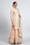 Sheetal Batra_Peach Kurta And Gharara Chanderi Banarasi Dupatta Eliza Set _Online_at_Aza_Fashions