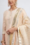 Sheetal Batra_Peach Kurta And Gharara Chanderi Banarasi Dupatta Eliza Set _at_Aza_Fashions