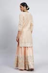 Shop_Sheetal Batra_Peach Kurta And Gharara Chanderi Banarasi Dupatta Erina Set _at_Aza_Fashions