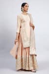 Sheetal Batra_Peach Kurta And Gharara Chanderi Banarasi Dupatta Erina Set _Online_at_Aza_Fashions