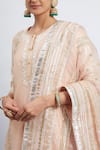 Sheetal Batra_Peach Kurta And Gharara Chanderi Banarasi Dupatta Erina Set _at_Aza_Fashions