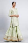 Sheetal Batra_Green Kurta And Gharara Chanderi Banarasi Dupatta Eliza Set _Online_at_Aza_Fashions