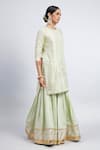 Buy_Sheetal Batra_Green Kurta And Gharara Chanderi Banarasi Dupatta Eliza Set _Online_at_Aza_Fashions