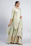 Buy_Sheetal Batra_Green Kurta And Gharara Chanderi Banarasi Dupatta Erina Set _at_Aza_Fashions