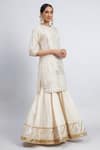 Sheetal Batra_White Kurta And Garara Chanderi  Dupatta Organza Eliza Set _Online_at_Aza_Fashions