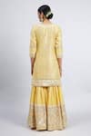 Shop_Sheetal Batra_Yellow Kurta And Gharara Chanderi Banarasi Dupatta Erina Set _at_Aza_Fashions