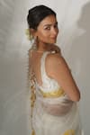 Shop_Devnaagri_White Silk Organza Saree With Blouse_at_Aza_Fashions