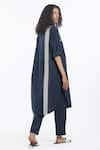 Buy_THREE_Blue 100% Cotton Poplin Round Straight Tunic  _Online_at_Aza_Fashions