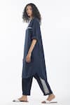 Shop_THREE_Blue 100% Cotton Poplin Round Straight Tunic  _Online_at_Aza_Fashions