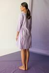 Shop Febo6 Purple Cotton Silk Plain Round Dress at Aza Fashions Shop_Febo6_Purple Cotton Silk Plain Round Dress _at_Aza_Fashions