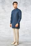 Anita Dongre_Blue Cotton Aveer Kurta _Online_at_Aza_Fashions