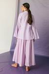 Shop_FEBo6_Purple Cotton Silk Bell Sleeve Shirt_at_Aza_Fashions