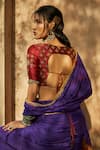 Shop_Medha_Purple Saree Silk Crepe Print And Embroidery Bandhani V With Blouse  _at_Aza_Fashions