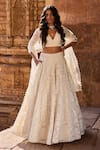 Buy_Anita Dongre_White Wild Herons Lehenga Set_at_Aza_Fashions