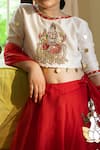 Shop_Panchhi By Kanupriya Tibrewala_White , Organza, Net Gota Patti Embroidered Blouse And Lehenga Set _at_Aza_Fashions