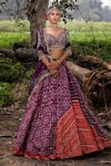 Buy_Aditi Gupta_Purple Lehenga Handwoven Banarasi Blouse Pure  Dupatta Crushed Set _at_Aza_Fashions