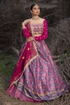 Aditi Gupta_Pink Lehenga Banarasi Silk Blouse Pure Silk Dupatta Handwoven Patola Set _Online_at_Aza_Fashions