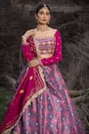 Aditi Gupta_Pink Lehenga Banarasi Silk Blouse Pure Silk Dupatta Handwoven Patola Set _at_Aza_Fashions