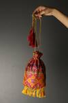Shop_Aditi Gupta_Pink Embroidery Banarasi Silk Embellished Potli Bag _at_Aza_Fashions
