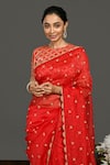 Shop_Onaya_Red Organza Embroidery Floral Round Saree With Blouse _Online_at_Aza_Fashions