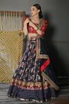 Buy_Aditi Gupta_Blue Lehenga And Blouse Pure Silk Banarasi Dupatta Organza Woven Patola Set _at_Aza_Fashions