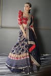 Aditi Gupta_Blue Lehenga And Blouse Pure Silk Banarasi Dupatta Organza Woven Patola Set _Online_at_Aza_Fashions