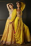 Aditi Gupta_Yellow Sharara Georgette Dupatta Set Crushed  _Online_at_Aza_Fashions