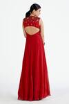 Shop_Megha Bansal_Red Silk Organza Anarkali With Dupatta_at_Aza_Fashions