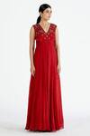 Buy_Megha Bansal_Red Silk Organza Anarkali With Dupatta_Online_at_Aza_Fashions