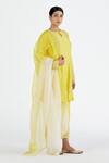 Buy_Megha Bansal_Yellow Organza, Chanderi Floral, Runa Vrit Embroidered Kurta Set _Online_at_Aza_Fashions