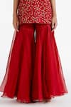 Megha Bansal Red Silk Organza, Maharani Net Cutdana, Zainaab Embroidered Kurta Gharara Set at Aza Fashions Megha Bansal_Red Silk Organza, Maharani Net Cutdana, Zainaab Embroidered Kurta Gharara Set_at_Aza_Fashions