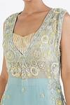 Shop_Megha Bansal_Blue Organza, Chanderi Sairaa Noor Vrit Embroidered Kurta Set_Online_at_Aza_Fashions
