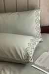Buy_Sadyaska_Green Embroidery Cotton Bedsheet With Pillow Covers_Online_at_Aza_Fashions