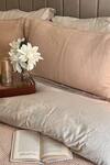 Sadyaska_Beige 300tc Cotton And Fabric Honeycomb Pattern Duvet Cover _Online_at_Aza_Fashions