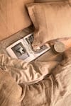 Sadyaska_Beige 300tc Cotton And Fabric Honeycomb Pattern Duvet Cover Set _Online_at_Aza_Fashions