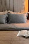 Sadyaska_Grey 300tc Cotton And Fabric Honeycomb Pattern Duvet Cover Set_Online_at_Aza_Fashions