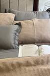 Buy_Sadyaska_Grey 300tc Cotton And Fabric Honeycomb Pattern Duvet Cover Set_Online_at_Aza_Fashions