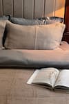 Buy_Sadyaska_Grey 300tc Cotton And Woven Fabric Honeycomb Pattern Duvet Cover _at_Aza_Fashions