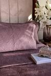 Buy_Sadyaska_Purple Fabric Velvetfilling 100% Polyester Quilted Velvet Bedspread Set_at_Aza_Fashions