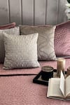 Buy_Sadyaska_Pink Fabric Velvet Filling 100% Polyester Quilted Bedspread Set _at_Aza_Fashions