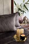 Sadyaska_Brown Fabric Velvet Filling 100% Polyester Quilted Bedspread Set_Online_at_Aza_Fashions