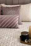 Buy_Sadyaska_White Fabric Faux Silk And Filling 100% Quilted Reversible Bedspread Set_at_Aza_Fashions