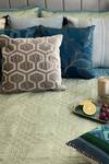 Shop_Sadyaska_Blue Fabric Cvc And Filling 100% Polyester Quilted Reversible Bedspread Set_at_Aza_Fashions